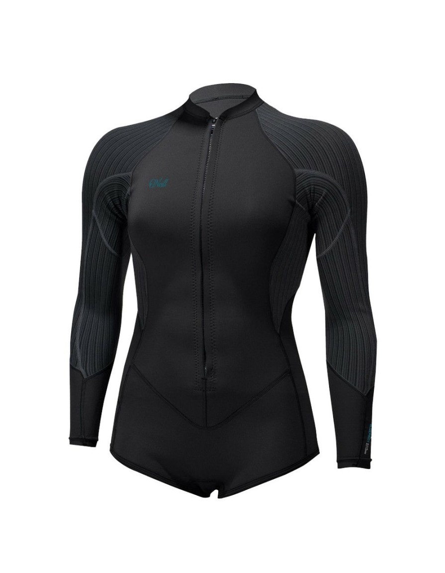 Surf * | New Threads O Neill Blueprint 2Mm Front Zip Ls Womens Springsuit Gv8-Graphite-Blue Haze