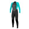 Surf * | Excellent O Neill Reactor-2 3/2Mm Back Zip Womens Fullsuit Z94-Black-Lite Aqua