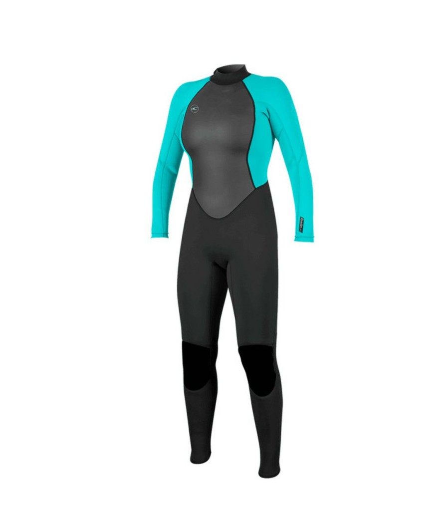 Surf * | Excellent O Neill Reactor-2 3/2Mm Back Zip Womens Fullsuit Z94-Black-Lite Aqua