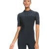 Surf * | Fire Sale Roxy Swell Series 2Mm Ss Back Zip Womens Springsuit Kvj0-Black