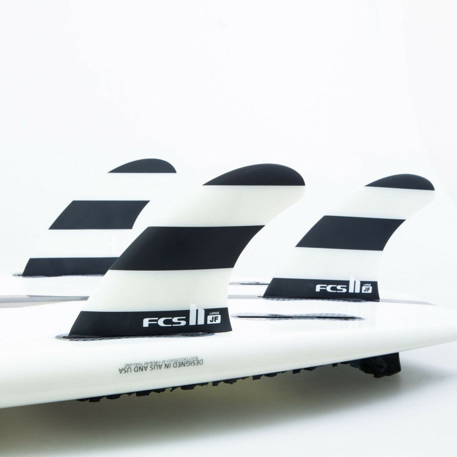 Surf * | Exclusive Design Fcs 2 Jf Pc Tri-Fin Set Black-White L