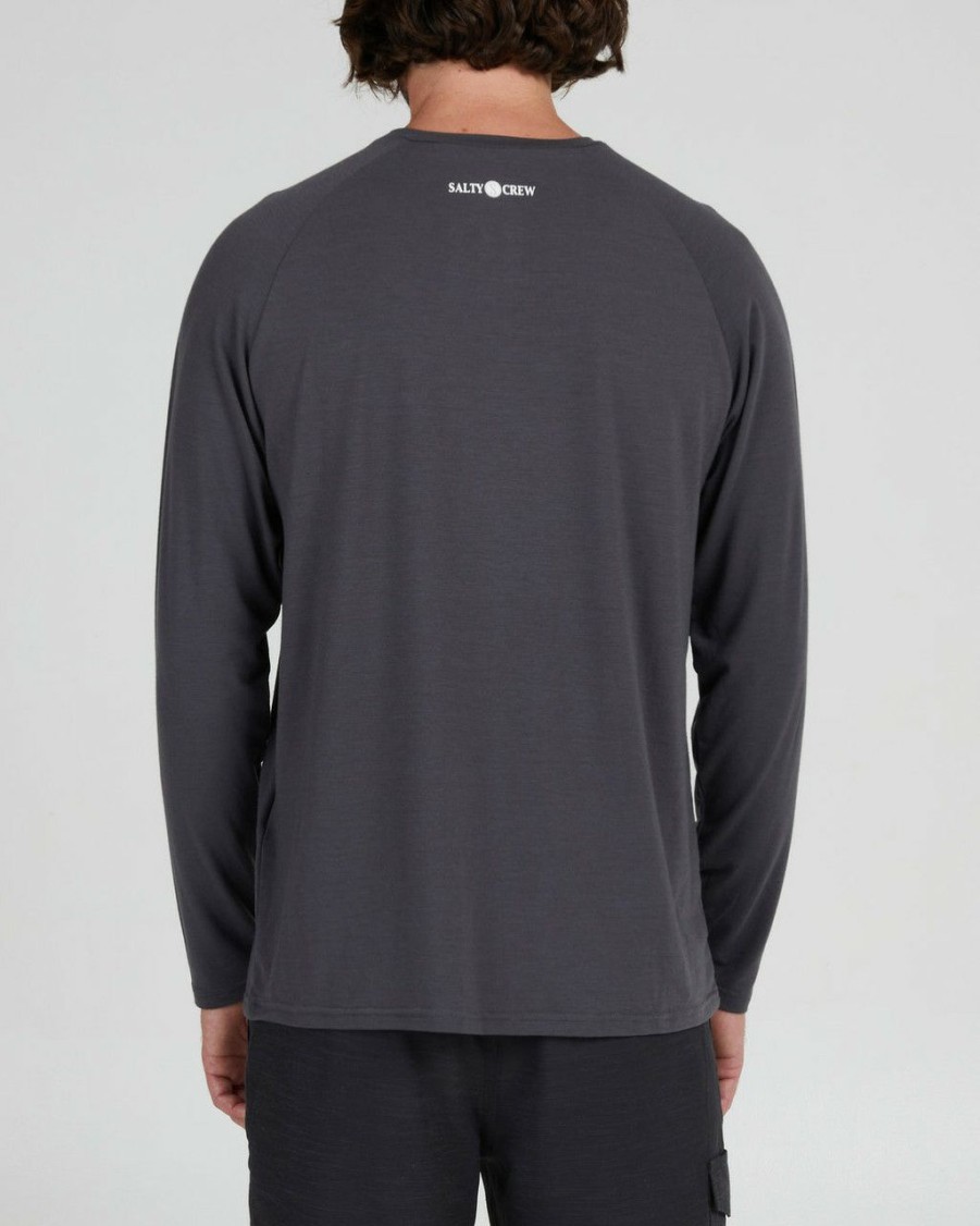 Mens * | Bargain Sale Salty Crew Mariner Uv L/S Charcoal