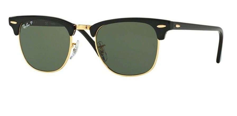 Mens * | Crazy Deals Ray Ban Polarized Clubmaster Sunglasses Crystal Green