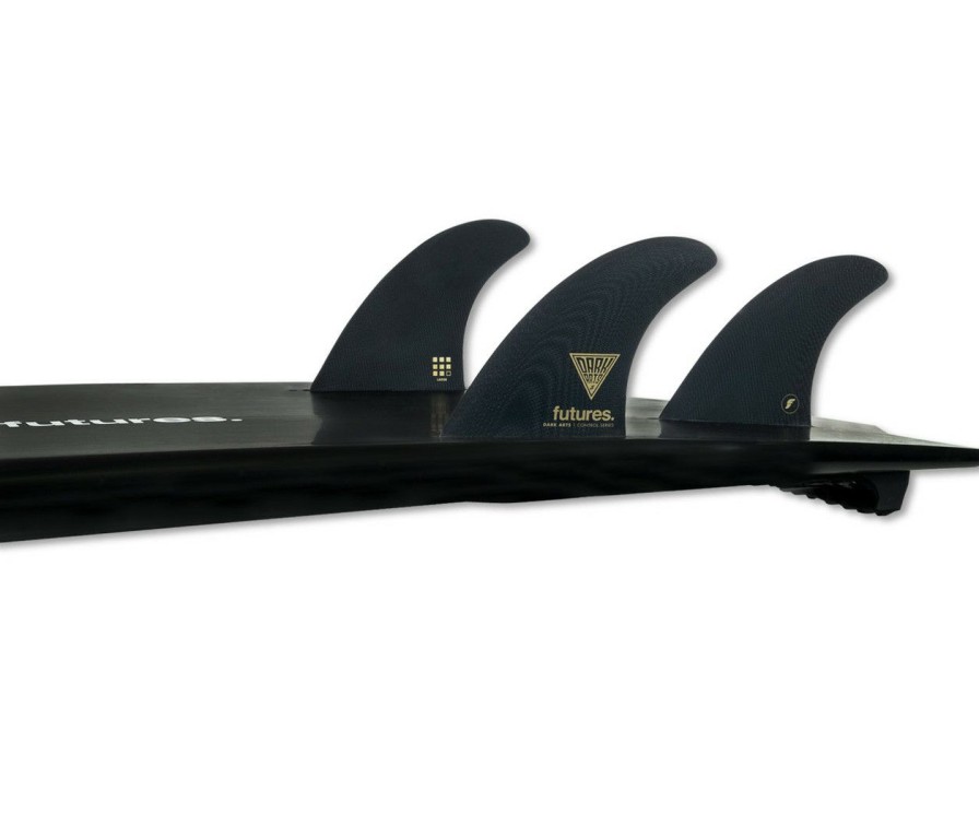 Surf * | Crazy Deals Future Fins Dark Arts Control Series Thruster Set Black-Gold L