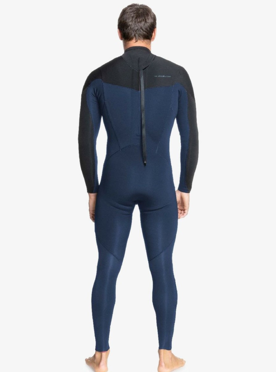 Surf * | Excellent Quiksilver Everyday Sessions 4/3Mm Back Zip Fullsuit Ktp0-Dark Navy-Black