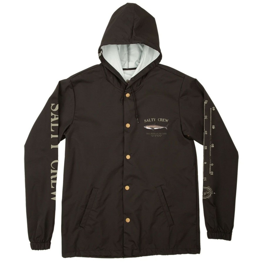 Mens * | Exclusive Design Salty Crew Bruce Snap Jacket Black