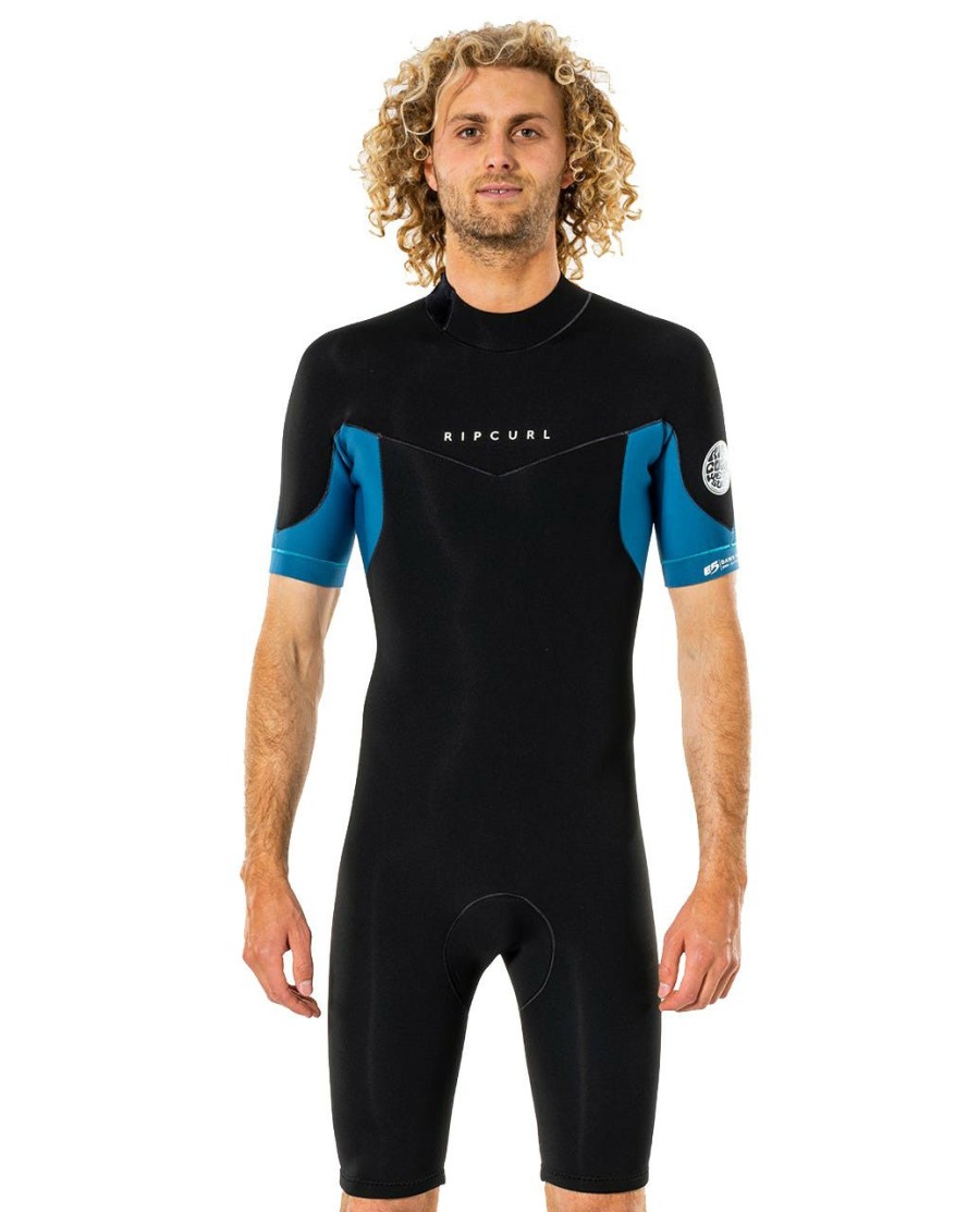 Surf * | Online Discount Rip Curl Dawn Patrol 2Mm Ss Back Zip Springsuit 0090-Black