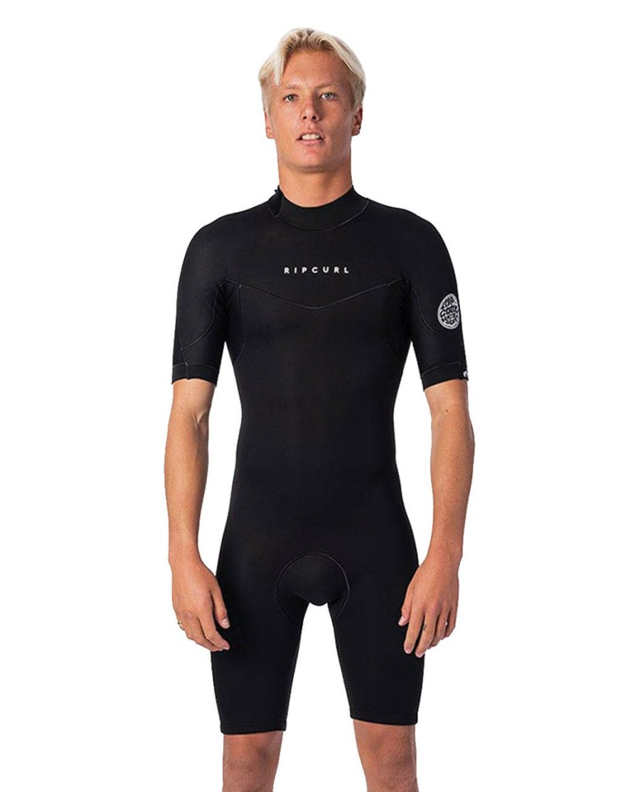 Surf * | Online Discount Rip Curl Dawn Patrol 2Mm Ss Back Zip Springsuit 0090-Black