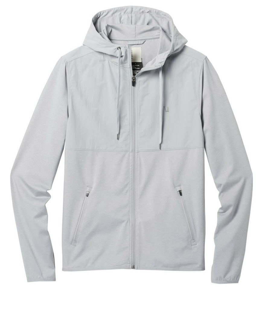 Mens * | Crazy Deals Vuori Mens Sunday Element Jacket Fleece Hpt-Platinum Heather