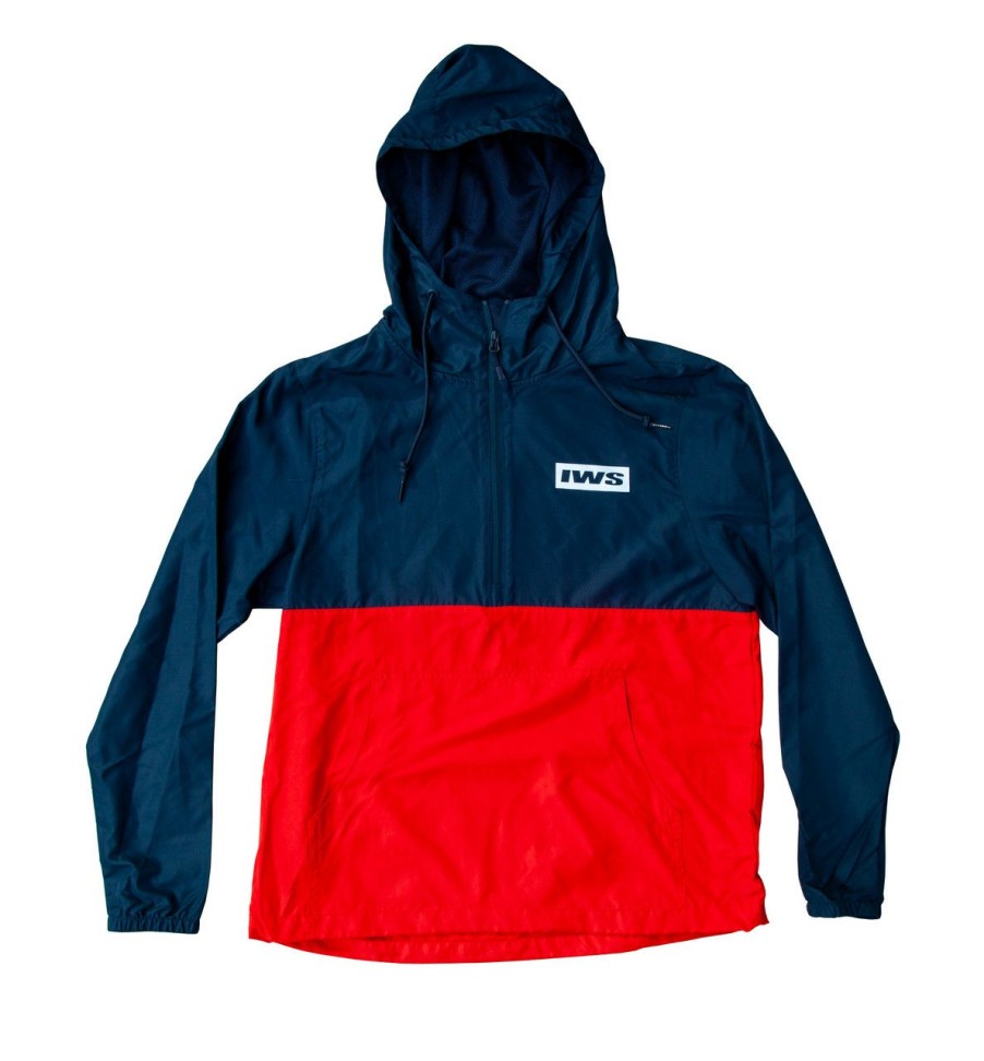 Mens * | Clearance Island Water Sports Skate Anorak Windbreaker Navy-Red