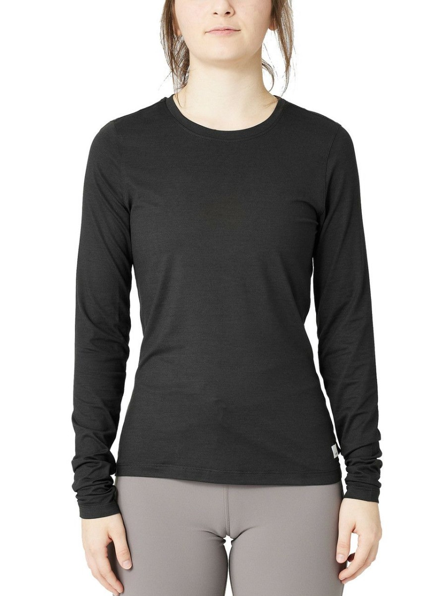 Womens * | Popular Vuori Lux Ls Crew Hbk-Blackheather