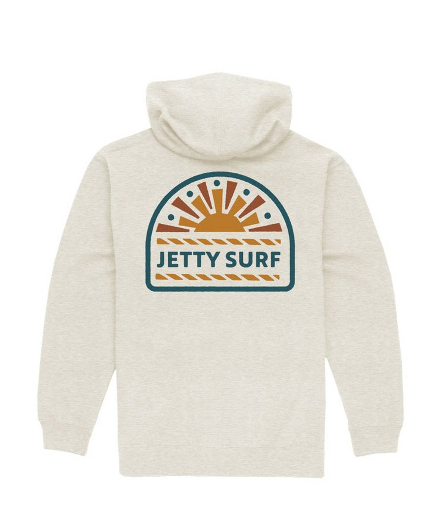 Mens * | Fashionable Jetty Burst Zippy Hoodie Oat