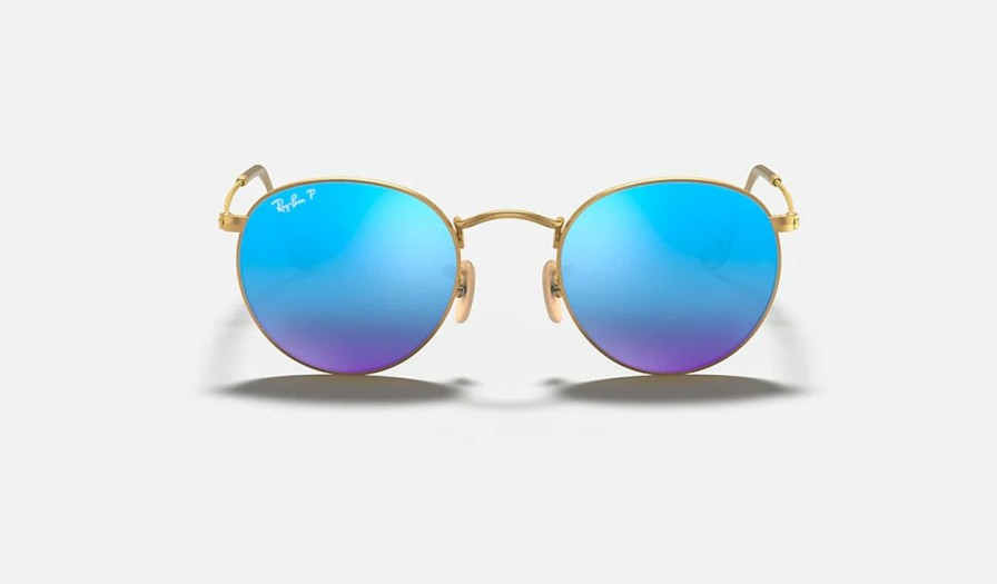 Mens * | Cheaper Ray Ban Round Metal Polarized Sunglasses Bluemirror