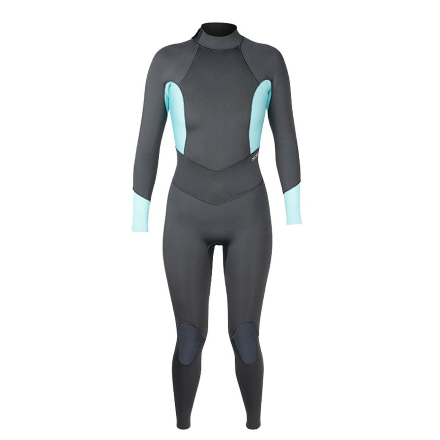 Surf * | Crazy Deals Xcel Axis X 3/2Mm Back-Zip Womens Fullsuit Ggl-Graphite-Glacier Blue